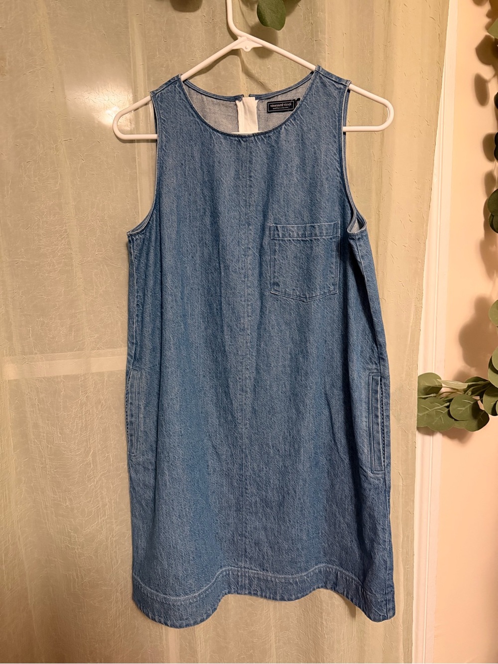 Vineyard Vines Light Blue Sleeveless Denim Shift Dress